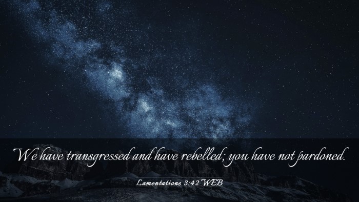 Picture 03 - Lamentations 3:42 WEB Desktop Wallpaper - We have transgressed and have rebelled; you have - Desktop Bible Verse Wallpaper