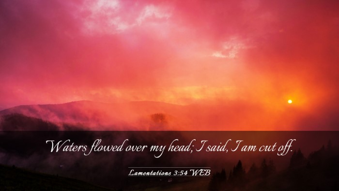 Picture 03 - Lamentations 3:54 WEB Desktop Wallpaper - Waters flowed over my head; I said, I am cut - Desktop Bible Verse Wallpaper