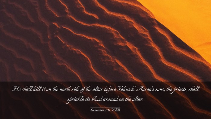 Picture 03 - Leviticus 1:11 WEB Desktop Wallpaper - He shall kill it on the north side of the altar - Desktop Bible Verse Wallpaper