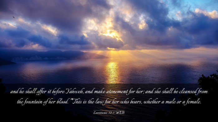 Picture 03 - Leviticus 12:7 WEB Desktop Wallpaper - and he shall offer it before Yahweh, and make - Desktop Bible Verse Wallpaper