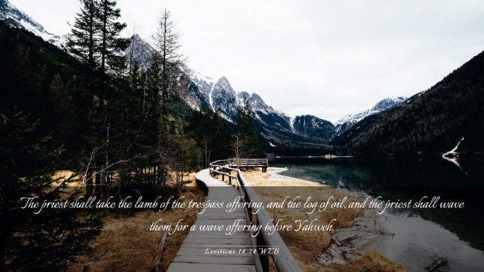 Picture 03 - Leviticus 14:24 WEB Desktop Wallpaper - The priest shall take the lamb of the trespass - Desktop Bible Verse Wallpaper