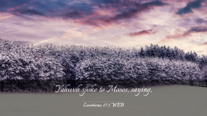 Picture 03 - Leviticus 17:1 WEB Desktop Wallpaper - Yahweh spoke to Moses, - Desktop Bible Verse Wallpaper