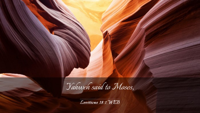 Picture 03 - Leviticus 18:1 WEB Desktop Wallpaper - Yahweh said to - Desktop Bible Verse Wallpaper