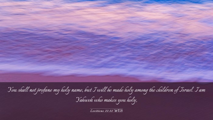 Picture 03 - Leviticus 22:32 WEB Desktop Wallpaper - You shall not profane my holy name, but I will be - Desktop Bible Verse Wallpaper