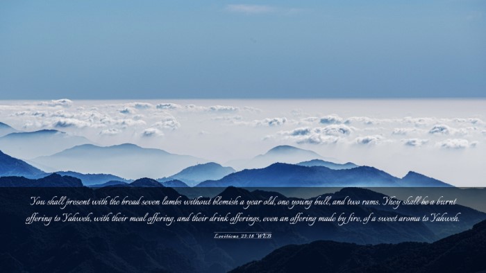 Picture 03 - Leviticus 23:18 WEB Desktop Wallpaper - You shall present with the bread seven lambs - Desktop Bible Verse Wallpaper