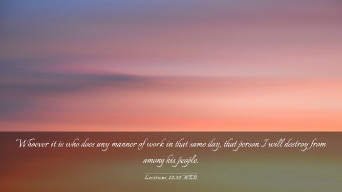 Picture 03 - Leviticus 23:30 WEB Desktop Wallpaper - Whoever it is who does any manner of work in that - Desktop Bible Verse Wallpaper