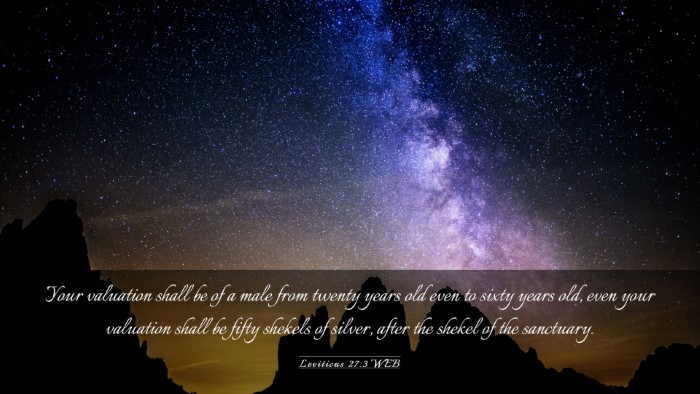 Picture 03 - Leviticus 27:3 WEB Desktop Wallpaper - Your valuation shall be of a male from twenty - Desktop Bible Verse Wallpaper