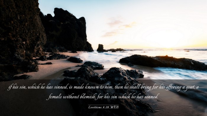Picture 03 - Leviticus 4:28 WEB Desktop Wallpaper - if his sin, which he has sinned, is made known to - Desktop Bible Verse Wallpaper