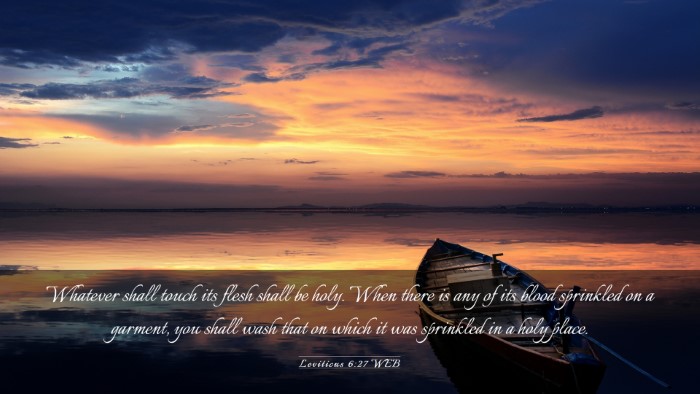 Picture 03 - Leviticus 6:27 WEB Desktop Wallpaper - Whatever shall touch its flesh shall be holy. - Desktop Bible Verse Wallpaper