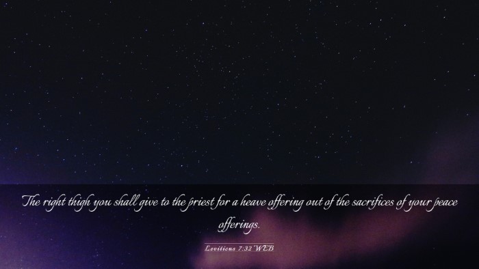 Picture 03 - Leviticus 7:32 WEB Desktop Wallpaper - The right thigh you shall give to the priest for - Desktop Bible Verse Wallpaper