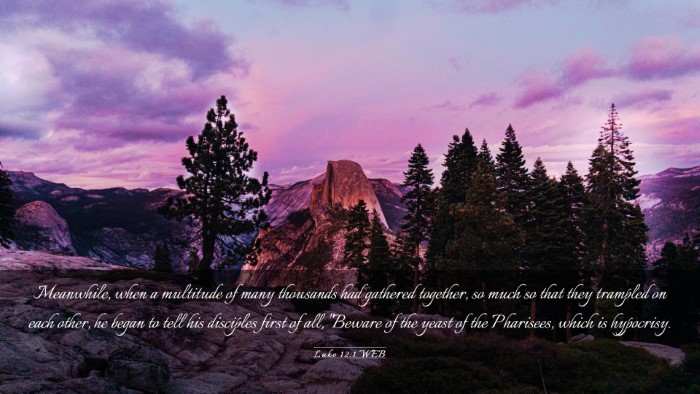 Picture 03 - Luke 12:1 WEB Desktop Wallpaper - Meanwhile, when a multitude of many thousands had - Desktop Bible Verse Wallpaper