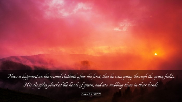 Picture 03 - Luke 6:1 WEB Desktop Wallpaper - Now it happened on the second Sabbath after the - Desktop Bible Verse Wallpaper