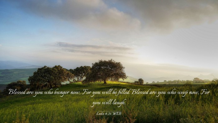 Picture 03 - Luke 6:21 WEB Desktop Wallpaper - Blessed are you who hunger now, For you will be - Desktop Bible Verse Wallpaper