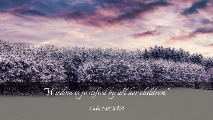 Picture 03 - Luke 7:35 WEB Desktop Wallpaper - Wisdom is justified by all her - Desktop Bible Verse Wallpaper