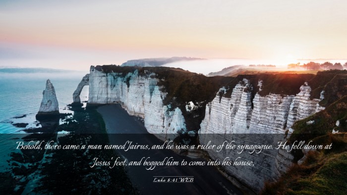 Picture 03 - Luke 8:41 WEB Desktop Wallpaper - Behold, there came a man named Jairus, and he was - Desktop Bible Verse Wallpaper