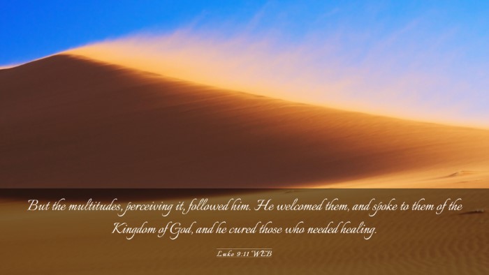 Picture 03 - Luke 9:11 WEB Desktop Wallpaper - But the multitudes, perceiving it, followed him. - Desktop Bible Verse Wallpaper