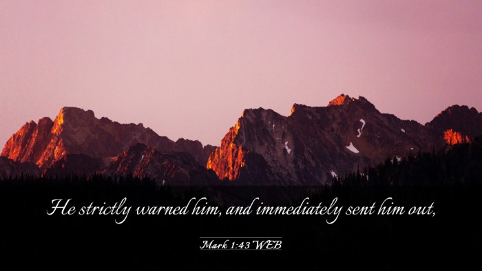 Picture 03 - Mark 1:43 WEB Desktop Wallpaper - He strictly warned him, and immediately sent him - Desktop Bible Verse Wallpaper