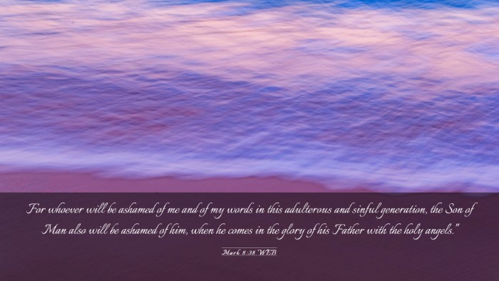 Picture 03 - Mark 8:38 WEB Desktop Wallpaper - For whoever will be ashamed of me and of my words - Desktop Bible Verse Wallpaper