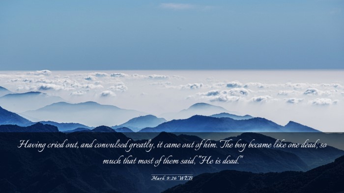 Picture 03 - Mark 9:26 WEB Desktop Wallpaper - Having cried out, and convulsed greatly, it came - Desktop Bible Verse Wallpaper