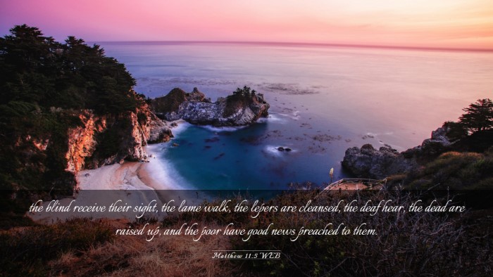 Picture 03 - Matthew 11:5 WEB Desktop Wallpaper - the blind receive their sight, the lame walk, the - Desktop Bible Verse Wallpaper