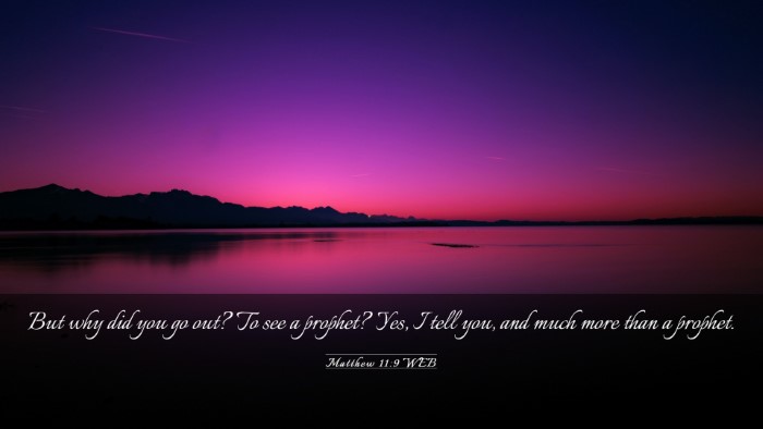 Picture 03 - Matthew 11:9 WEB Desktop Wallpaper - But why did you go out? To see a prophet? Yes, I - Desktop Bible Verse Wallpaper