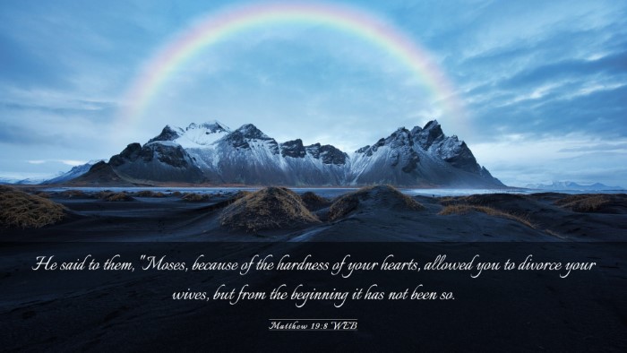 Picture 03 - Matthew 19:8 WEB Desktop Wallpaper - He said to them, 