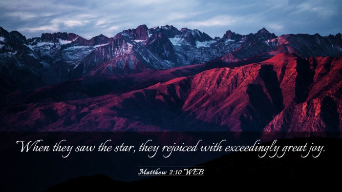 Picture 03 - Matthew 2:10 WEB Desktop Wallpaper - When they saw the star, they rejoiced with - Desktop Bible Verse Wallpaper