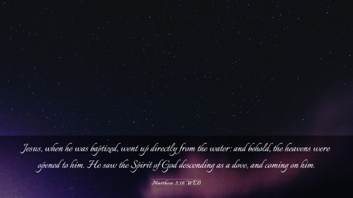 Picture 03 - Matthew 3:16 WEB Desktop Wallpaper - Jesus, when he was baptized, went up directly - Desktop Bible Verse Wallpaper