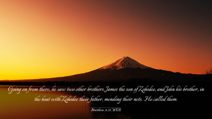 Picture 03 - Matthew 4:21 WEB Desktop Wallpaper - Going on from there, he saw two other brothers, - Desktop Bible Verse Wallpaper