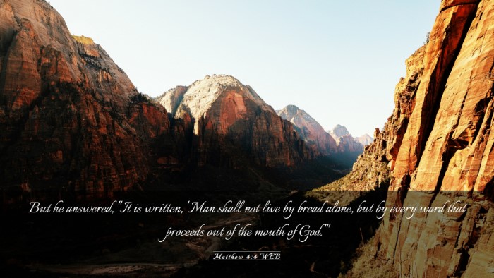 Picture 03 - Matthew 4:4 WEB Desktop Wallpaper - But he answered, 