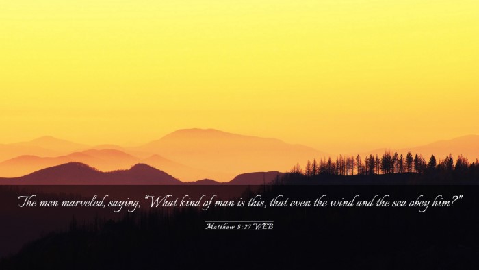 Picture 03 - Matthew 8:27 WEB Desktop Wallpaper - The men marveled, saying, 