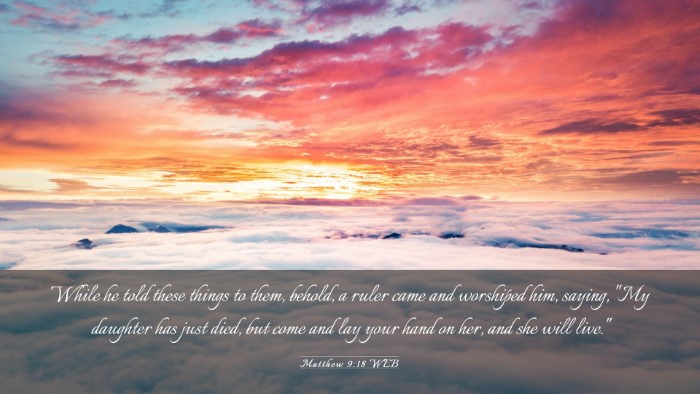 Picture 03 - Matthew 9:18 WEB Desktop Wallpaper - While he told these things to them, behold, a - Desktop Bible Verse Wallpaper