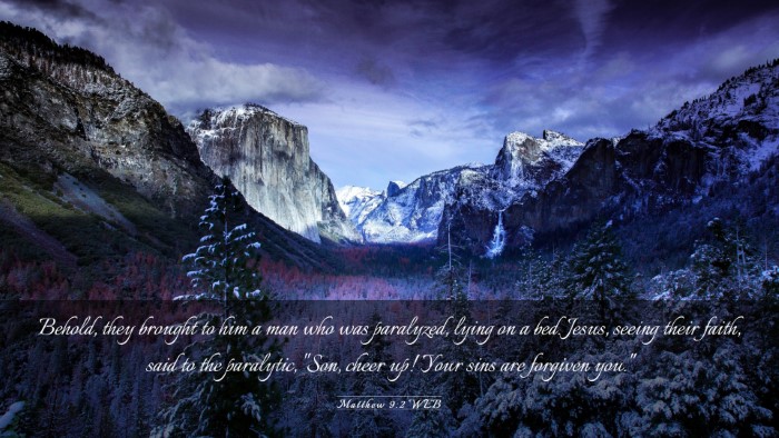 Picture 03 - Matthew 9:2 WEB Desktop Wallpaper - Behold, they brought to him a man who was - Desktop Bible Verse Wallpaper