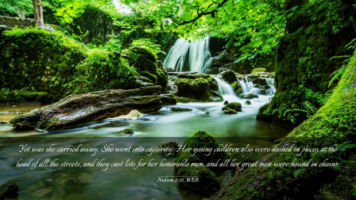 Picture 03 - Nahum 3:10 WEB Desktop Wallpaper - Yet was she carried away. She went into - Desktop Bible Verse Wallpaper