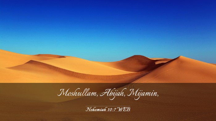 Picture 03 - Nehemiah 10:7 WEB Desktop Wallpaper - Meshullam, Abijah, - Desktop Bible Verse Wallpaper