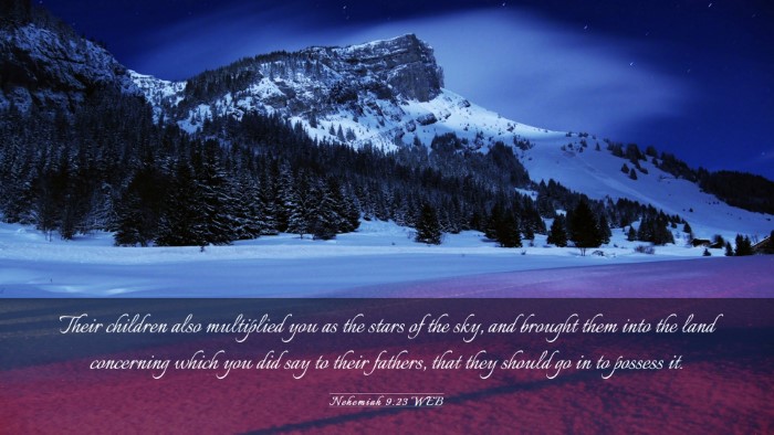 Picture 03 - Nehemiah 9:23 WEB Desktop Wallpaper - Their children also multiplied you as the stars - Desktop Bible Verse Wallpaper