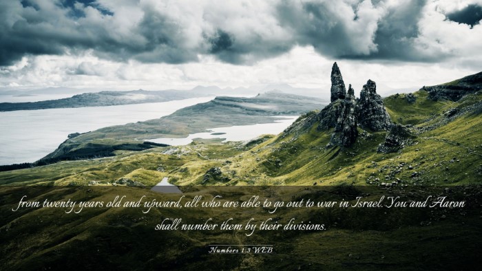 Picture 03 - Numbers 1:3 WEB Desktop Wallpaper - from twenty years old and upward, all who are - Desktop Bible Verse Wallpaper