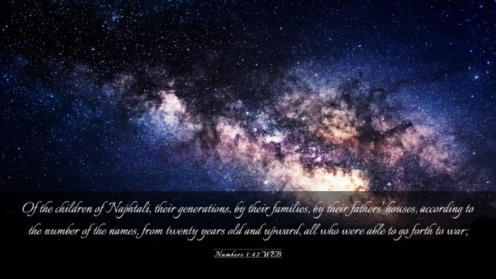 Picture 03 - Numbers 1:42 WEB Desktop Wallpaper - Of the children of Naphtali, their generations, - Desktop Bible Verse Wallpaper