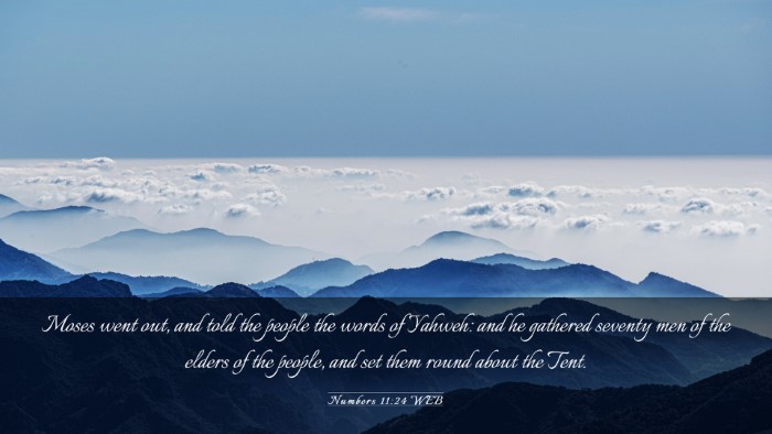 Picture 03 - Numbers 11:24 WEB Desktop Wallpaper - Moses went out, and told the people the words of - Desktop Bible Verse Wallpaper