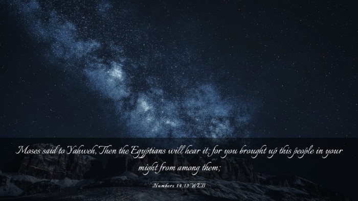 Picture 03 - Numbers 14:13 WEB Desktop Wallpaper - Moses said to Yahweh, Then the Egyptians will - Desktop Bible Verse Wallpaper