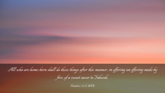 Picture 03 - Numbers 15:13 WEB Desktop Wallpaper - All who are home-born shall do these things after - Desktop Bible Verse Wallpaper