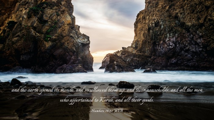 Picture 03 - Numbers 16:32 WEB Desktop Wallpaper - and the earth opened its mouth, and swallowed - Desktop Bible Verse Wallpaper