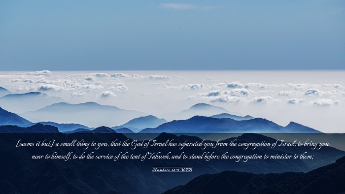Picture 03 - Numbers 16:9 WEB Desktop Wallpaper - [seems it but] a small thing to you, that the God - Desktop Bible Verse Wallpaper