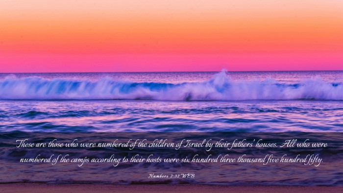Picture 03 - Numbers 2:32 WEB Desktop Wallpaper - These are those who were numbered of the children - Desktop Bible Verse Wallpaper