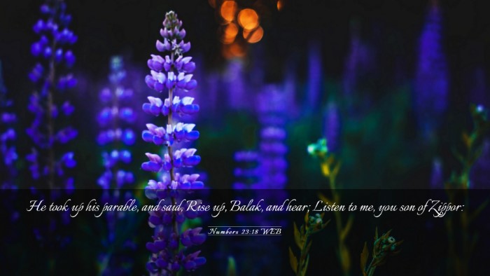 Picture 03 - Numbers 23:18 WEB Desktop Wallpaper - He took up his parable, and said, Rise up, Balak, - Desktop Bible Verse Wallpaper