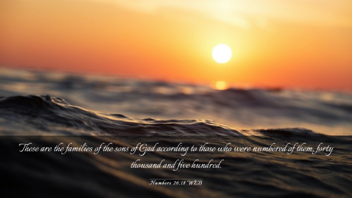 Picture 03 - Numbers 26:18 WEB Desktop Wallpaper - These are the families of the sons of Gad - Desktop Bible Verse Wallpaper