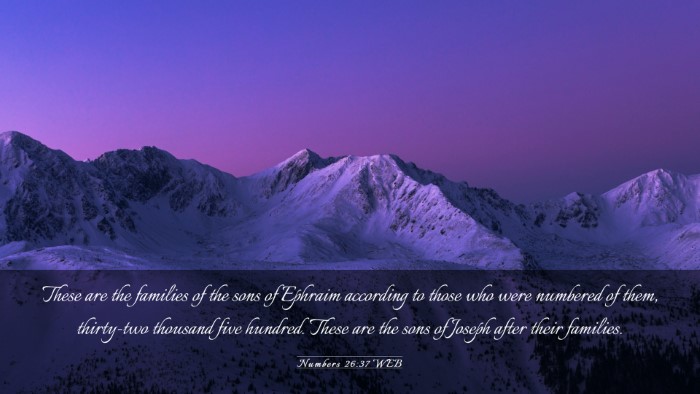 Picture 03 - Numbers 26:37 WEB Desktop Wallpaper - These are the families of the sons of Ephraim - Desktop Bible Verse Wallpaper
