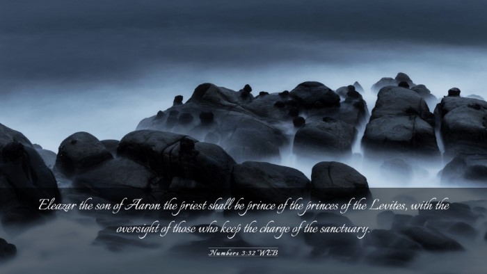 Picture 03 - Numbers 3:32 WEB Desktop Wallpaper - Eleazar the son of Aaron the priest shall be - Desktop Bible Verse Wallpaper