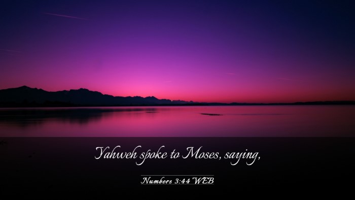 Picture 03 - Numbers 3:44 WEB Desktop Wallpaper - Yahweh spoke to Moses, - Desktop Bible Verse Wallpaper
