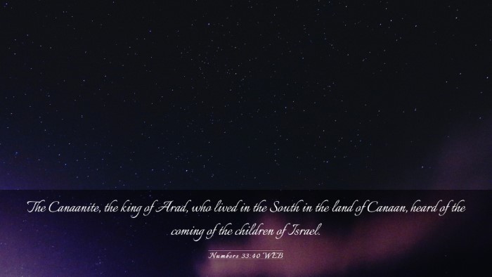 Picture 03 - Numbers 33:40 WEB Desktop Wallpaper - The Canaanite, the king of Arad, who lived in the - Desktop Bible Verse Wallpaper